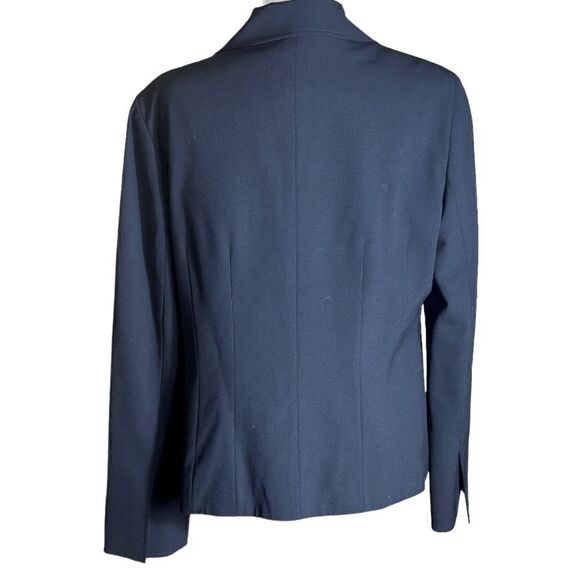 Lafayette 148 Black Button Front Blazer / Suit Jacket Virgin Wool Size 12 - Picture 3 of 10